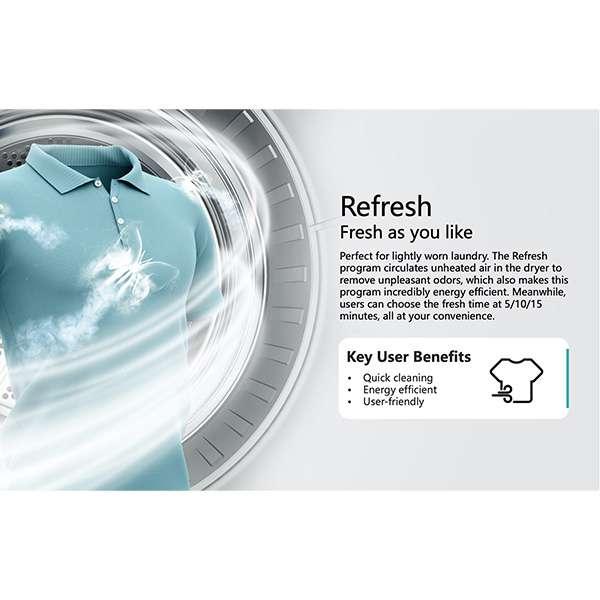 Hisense DRYER Heat Pump เครื่องอบผ้าฝาหน้า 8 kg. สีเทา รุ่น DH80N1 - Image 4